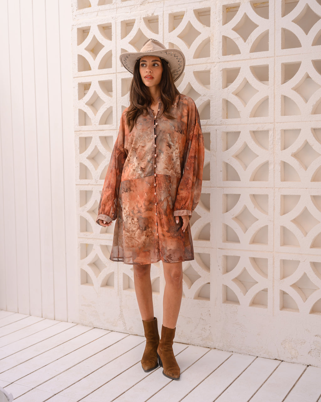 The Desert Haze Chiffon Dress