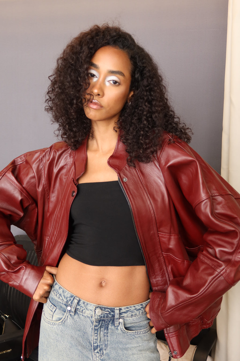 The Burgundy Statement Leather Jacket
