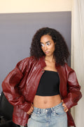 The Burgundy Statement Leather Jacket