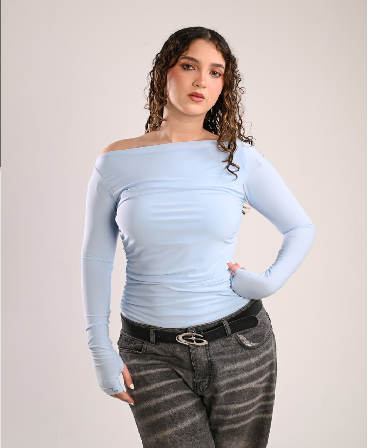 The Baby Blue Asymmetric Top